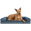 image:imageFurhaven Orthopedic Dog Bed for Large Dogs w Removable Bolsters amp Washable Cover For Dogs Up to 95 lbs  Plush amp Suede Sofa  Almondine JumboXLOrion Blue