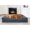 image:imageFurhaven Orthopedic Dog Bed for Large Dogs w Removable Bolsters amp Washable Cover For Dogs Up to 95 lbs  Plush amp Suede Sofa  Almondine JumboXLOrion Blue