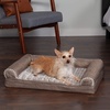 image:imageFurhaven Orthopedic Dog Bed for Large Dogs w Removable Bolsters amp Washable Cover For Dogs Up to 95 lbs  Plush amp Suede Sofa  Almondine JumboXLWoodsmoke