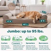 image:imageFurhaven Orthopedic Dog Bed for Large Dogs w Removable Bolsters amp Washable Cover For Dogs Up to 95 lbs  Plush amp Suede Sofa  Almondine JumboXLWoodsmoke
