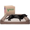 image:imageFurhaven Orthopedic Dog Bed for Large Dogs w Removable Bolsters amp Washable Cover For Dogs Up to 95 lbs  Plush amp Suede Sofa  Almondine JumboXLWoodsmoke