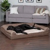 image:imageFurhaven Orthopedic Dog Bed for Large Dogs w Removable Bolsters amp Washable Cover For Dogs Up to 95 lbs  Plush amp Suede Sofa  Almondine JumboXLWoodsmoke