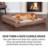 image:imageFurhaven Orthopedic Dog Bed for Large Dogs w Removable Bolsters amp Washable Cover For Dogs Up to 95 lbs  Plush amp Suede Sofa  Almondine JumboXLWoodsmoke