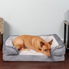 image:imageFurhaven Orthopedic Dog Bed for Large Dogs w Removable Bolsters amp Washable Cover For Dogs Up to 95 lbs  Plush amp Velvet Waves Perfect Comfort Sofa  Brownstone JumboXLGranite Gray