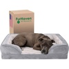 image:imageFurhaven Orthopedic Dog Bed for Large Dogs w Removable Bolsters amp Washable Cover For Dogs Up to 95 lbs  Plush amp Velvet Waves Perfect Comfort Sofa  Brownstone JumboXLGranite Gray