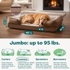 image:imageFurhaven Orthopedic Dog Bed for Large Dogs w Removable Bolsters amp Washable Cover For Dogs Up to 95 lbs  Plush amp Velvet Waves Perfect Comfort Sofa  Brownstone JumboXLBrownstone