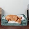 image:imageFurhaven Orthopedic Dog Bed for Large Dogs w Removable Bolsters amp Washable Cover For Dogs Up to 95 lbs  Plush amp Velvet Waves Perfect Comfort Sofa  Brownstone JumboXLCeladon Green