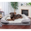 image:imageFurhaven Orthopedic Dog Bed for Large Dogs w Removable Bolsters amp Washable Cover For Dogs Up to 95 lbs  Plush amp Velvet Waves Perfect Comfort Sofa  Brownstone JumboXLGranite Gray