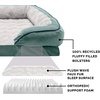 image:imageFurhaven Orthopedic Dog Bed for Large Dogs w Removable Bolsters amp Washable Cover For Dogs Up to 95 lbs  Plush amp Velvet Waves Perfect Comfort Sofa  Brownstone JumboXLCeladon Green