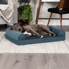 image:imageFurhaven Orthopedic Dog Bed for MediumSmall Dogs w Removable Bolsters amp Washable Cover For Dogs Up to 35 lbs  Plush amp Suede Sofa  Espresso MediumSherpa  Chenille Orion Blue