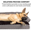 image:imageFurhaven Orthopedic Dog Bed for MediumSmall Dogs w Removable Bolsters amp Washable Cover For Dogs Up to 35 lbs  Plush amp Woven Decor Comfy Couch Sofa  Diamond Brown MediumDiamond Brown Plush  Woven Dcor