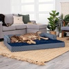 image:imageFurhaven Orthopedic Dog Bed for MediumSmall Dogs w Removable Bolsters amp Washable Cover For Dogs Up to 35 lbs  Plush amp Woven Decor Comfy Couch Sofa  Diamond Brown MediumDiamond Blue Plush  Woven Dcor