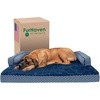 image:imageFurhaven Orthopedic Dog Bed for MediumSmall Dogs w Removable Bolsters amp Washable Cover For Dogs Up to 35 lbs  Plush amp Woven Decor Comfy Couch Sofa  Diamond Brown MediumDiamond Blue Plush  Woven Dcor
