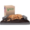 image:imageFurhaven Orthopedic Dog Bed for MediumSmall Dogs w Removable Bolsters amp Washable Cover For Dogs Up to 35 lbs  Plush amp Woven Decor Comfy Couch Sofa  Diamond Brown MediumDiamond Brown Plush  Woven Dcor