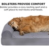 image:imageFurhaven Orthopedic Dog Bed for MediumSmall Dogs w Removable Bolsters amp Washable Cover For Dogs Up to 35 lbs  TwoTone Plush Faux Fur amp Suede L Shaped Chaise  Dark Sage MediumTitanium