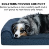 image:imageFurhaven Orthopedic Dog Bed for MediumSmall Dogs w Removable Bolsters amp Washable Cover For Dogs Up to 35 lbs  TwoTone Plush Faux Fur amp Suede L Shaped Chaise  Dark Sage MediumBlue Almonds