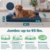 image:imageFurhaven Orthopedic Dog Bed for MediumSmall Dogs w Removable Bolsters amp Washable Cover For Dogs Up to 35 lbs  TwoTone Plush Faux Fur amp Suede L Shaped Chaise  Dark Sage MediumBlue Almonds