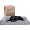 image:imageFurhaven Orthopedic Dog Bed for MediumSmall Dogs w Removable Bolsters amp Washable Cover For Dogs Up to 35 lbs  TwoTone Plush Faux Fur amp Suede L Shaped Chaise  Dark Sage MediumGray Almonds