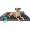 image:imageFurhaven Orthopedic Dog Bed for MediumSmall Dogs w Removable Bolsters amp Washable Cover For Dogs Up to 35 lbs  TwoTone Plush Faux Fur amp Suede L Shaped Chaise  Dark Sage MediumPlatinum Gray