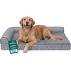 image:imageFurhaven Orthopedic Dog Bed for MediumSmall Dogs w Removable Bolsters amp Washable Cover For Dogs Up to 35 lbs  TwoTone Plush Faux Fur amp Suede L Shaped Chaise  Dark Sage MediumGray Almonds