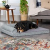 image:imageFurhaven Orthopedic Dog Bed for MediumSmall Dogs w Removable Bolsters amp Washable Cover For Dogs Up to 35 lbs  TwoTone Plush Faux Fur amp Suede L Shaped Chaise  Dark Sage MediumGray Almonds