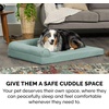 image:imageFurhaven Orthopedic Dog Bed for MediumSmall Dogs w Removable Bolsters amp Washable Cover For Dogs Up to 35 lbs  TwoTone Plush Faux Fur amp Suede L Shaped Chaise  Dark Sage MediumIceberg Green