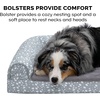 image:imageFurhaven Orthopedic Dog Bed for MediumSmall Dogs w Removable Bolsters amp Washable Cover For Dogs Up to 35 lbs  TwoTone Plush Faux Fur amp Suede L Shaped Chaise  Dark Sage MediumGray Almonds