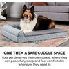 image:imageFurhaven Orthopedic Dog Bed for MediumSmall Dogs w Removable Bolsters amp Washable Cover For Dogs Up to 35 lbs  TwoTone Plush Faux Fur amp Suede L Shaped Chaise  Dark Sage MediumGray Almonds