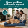 image:imageFurhaven Orthopedic Dog Bed for MediumSmall Dogs w Removable Bolsters amp Washable Cover For Dogs Up to 35 lbs  TwoTone Plush Faux Fur amp Suede L Shaped Chaise  Dark Sage MediumBlue Almonds