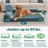image:imageFurhaven Orthopedic Dog Bed for MediumSmall Dogs w Removable Bolsters amp Washable Cover For Dogs Up to 35 lbs  TwoTone Plush Faux Fur amp Suede L Shaped Chaise  Dark Sage MediumBluestone