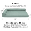 image:imageFurhaven Orthopedic Dog Bed for MediumSmall Dogs w Removable Bolsters amp Washable Cover For Dogs Up to 35 lbs  TwoTone Plush Faux Fur amp Suede L Shaped Chaise  Dark Sage MediumIceberg Green