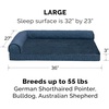 image:imageFurhaven Orthopedic Dog Bed for MediumSmall Dogs w Removable Bolsters amp Washable Cover For Dogs Up to 35 lbs  TwoTone Plush Faux Fur amp Suede L Shaped Chaise  Dark Sage MediumBlue Almonds