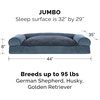 image:imageFurhaven Pillow Dog Bed for Large Dogs w Removable Bolsters amp Washable Cover  Plush amp Southwest Kilim Woven Decor Sofa  Black Medallion JumboXLChenille Orion Blue