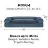 image:imageFurhaven Pillow Dog Bed for Large Dogs w Removable Bolsters amp Washable Cover  Plush amp Southwest Kilim Woven Decor Sofa  Black Medallion JumboXLChenille Orion Blue