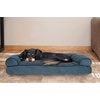 image:imageFurhaven Pillow Dog Bed for Large Dogs w Removable Bolsters amp Washable Cover  Plush amp Southwest Kilim Woven Decor Sofa  Black Medallion JumboXLChenille Orion Blue