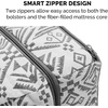 image:imageFurhaven Pillow Dog Bed for Large Dogs w Removable Bolsters amp Washable Cover  Plush amp Southwest Kilim Woven Decor Sofa  Black Medallion JumboXLPlush  Southwest Kilim Decor Boulder Gray