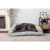 image:imageFurhaven Pillow Dog Bed for Large Dogs w Removable Bolsters amp Washable Cover  Plush amp Southwest Kilim Woven Decor Sofa  Black Medallion JumboXLPlush  Southwest Kilim Decor Boulder Gray