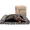 image:imageFurhaven Pillow Dog Bed for Large Dogs w Removable Bolsters amp Washable Cover  Plush amp Southwest Kilim Woven Decor Sofa  Black Medallion JumboXLPlush  Southwest Kilim Decor Black Medallion