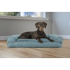 image:imageFurhaven Pillow Dog Bed for Large Dogs w Removable Bolsters amp Washable Cover  Plush amp Southwest Kilim Woven Decor Sofa  Black Medallion JumboXLPlush  Suede Deep Pool