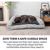 image:imageFurhaven Pillow Dog Bed for Large Dogs w Removable Bolsters amp Washable Cover  Plush amp Southwest Kilim Woven Decor Sofa  Black Medallion JumboXLPlush  Southwest Kilim Decor Boulder Gray