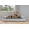 image:imageFurhaven Pillow Dog Bed for Large Dogs w Removable Bolsters amp Washable Cover  Plush amp Southwest Kilim Woven Decor Sofa  Black Medallion JumboXLPlush  Suede Gray
