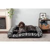 image:imageFurhaven Pillow Dog Bed for Large Dogs w Removable Bolsters amp Washable Cover  Plush amp Southwest Kilim Woven Decor Sofa  Black Medallion JumboXLPlush  Southwest Kilim Decor Black Medallion