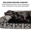 image:imageFurhaven Pillow Dog Bed for Large Dogs w Removable Bolsters amp Washable Cover  Plush amp Southwest Kilim Woven Decor Sofa  Black Medallion JumboXLPlush  Southwest Kilim Decor Black Medallion