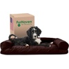 image:imageFurhaven Pillow Dog Bed for Large Dogs w Removable Bolsters amp Washable Cover  Plush amp Southwest Kilim Woven Decor Sofa  Black Medallion JumboXLQuilted Coffee