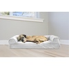 image:imageFurhaven Pillow Dog Bed for Large Dogs w Removable Bolsters amp Washable Cover  Plush amp Southwest Kilim Woven Decor Sofa  Black Medallion JumboXLQuilted Silver Gray