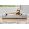 image:imageFurhaven Pillow Dog Bed for Large Dogs w Removable Bolsters amp Washable Cover  Plush amp Southwest Kilim Woven Decor Sofa  Black Medallion JumboXLQuilted Silver Gray