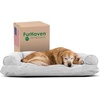 image:imageFurhaven Pillow Dog Bed for Large Dogs w Removable Bolsters amp Washable Cover  Plush amp Southwest Kilim Woven Decor Sofa  Black Medallion JumboXLQuilted Silver Gray