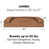 image:imageFurhaven Pillow Dog Bed for Large Dogs w Removable Bolsters amp Washable Cover  Plush amp Southwest Kilim Woven Decor Sofa  Black Medallion JumboXLQuilted Toasted Brown