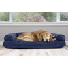 image:imageFurhaven Pillow Dog Bed for Large Dogs w Removable Bolsters amp Washable Cover  Plush amp Southwest Kilim Woven Decor Sofa  Black Medallion JumboXLQuilted Navy