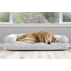 image:imageFurhaven Pillow Dog Bed for Large Dogs w Removable Bolsters amp Washable Cover  Plush amp Southwest Kilim Woven Decor Sofa  Black Medallion JumboXLQuilted Silver Gray